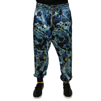 Dolce & Gabbana Multicolor Marble Print Jogger Men Sweatpants Pants