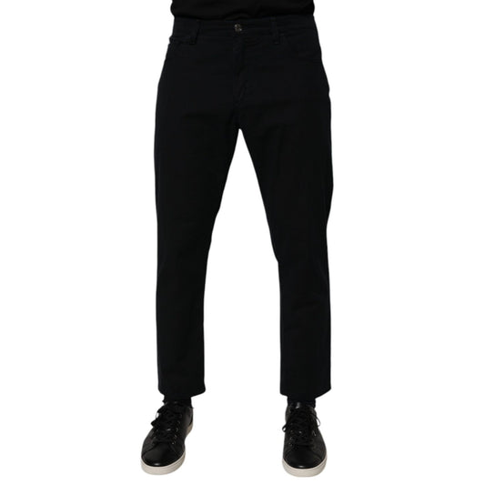 Dolce & Gabbana Dark Blue Cotton Stretch Loose Men Denim Jeans