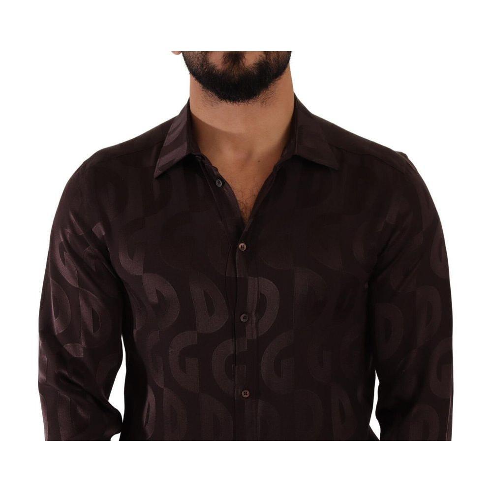 Dolce & Gabbana Bordeaux Silk Shirt DO-1024-40
