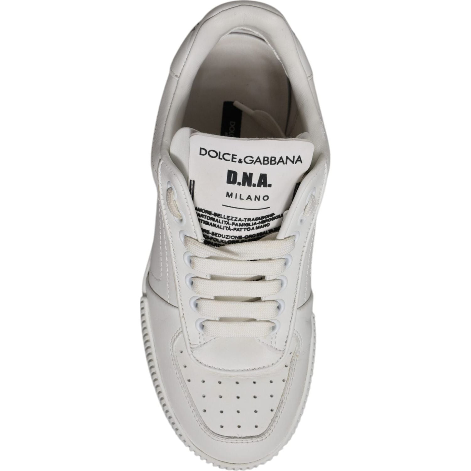 Dolce & Gabbana White Miami Leather Low Top Sneakers Shoes
