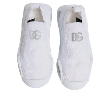 Dolce & Gabbana White Slip On Wave Low Top Sneakers Shoes
