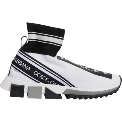 Dolce & Gabbana White Black Sorrento Socks Sneakers Shoes