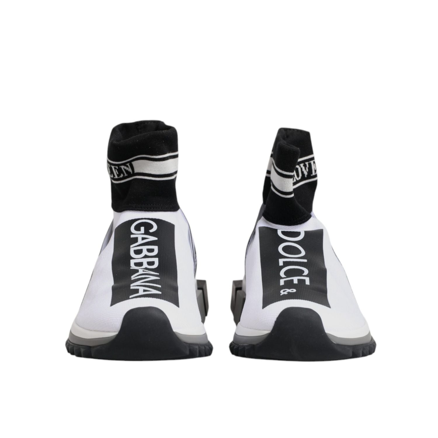 Dolce & Gabbana White Black Sorrento Socks Sneakers Shoes