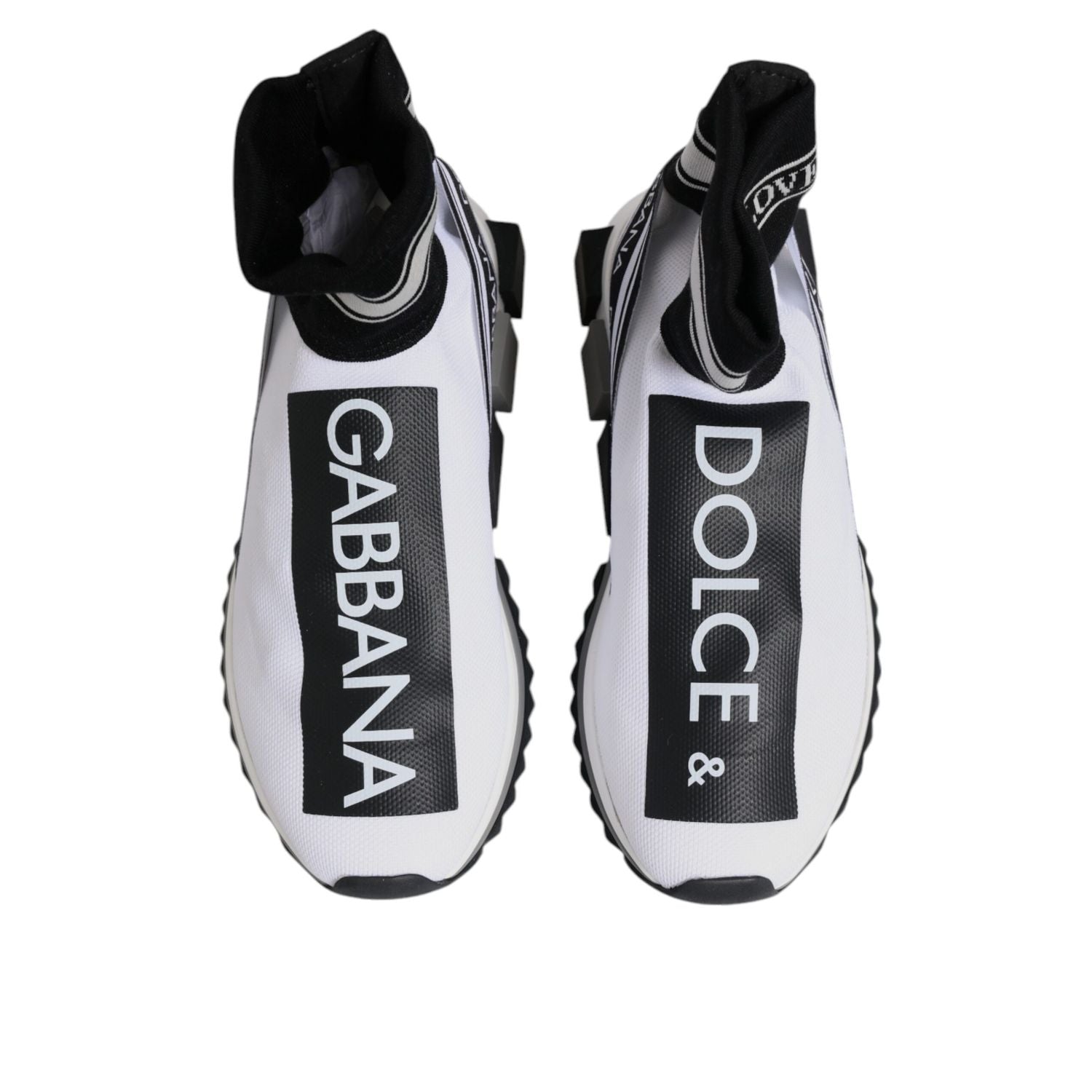 Dolce & Gabbana White Black Sorrento Socks Sneakers Shoes