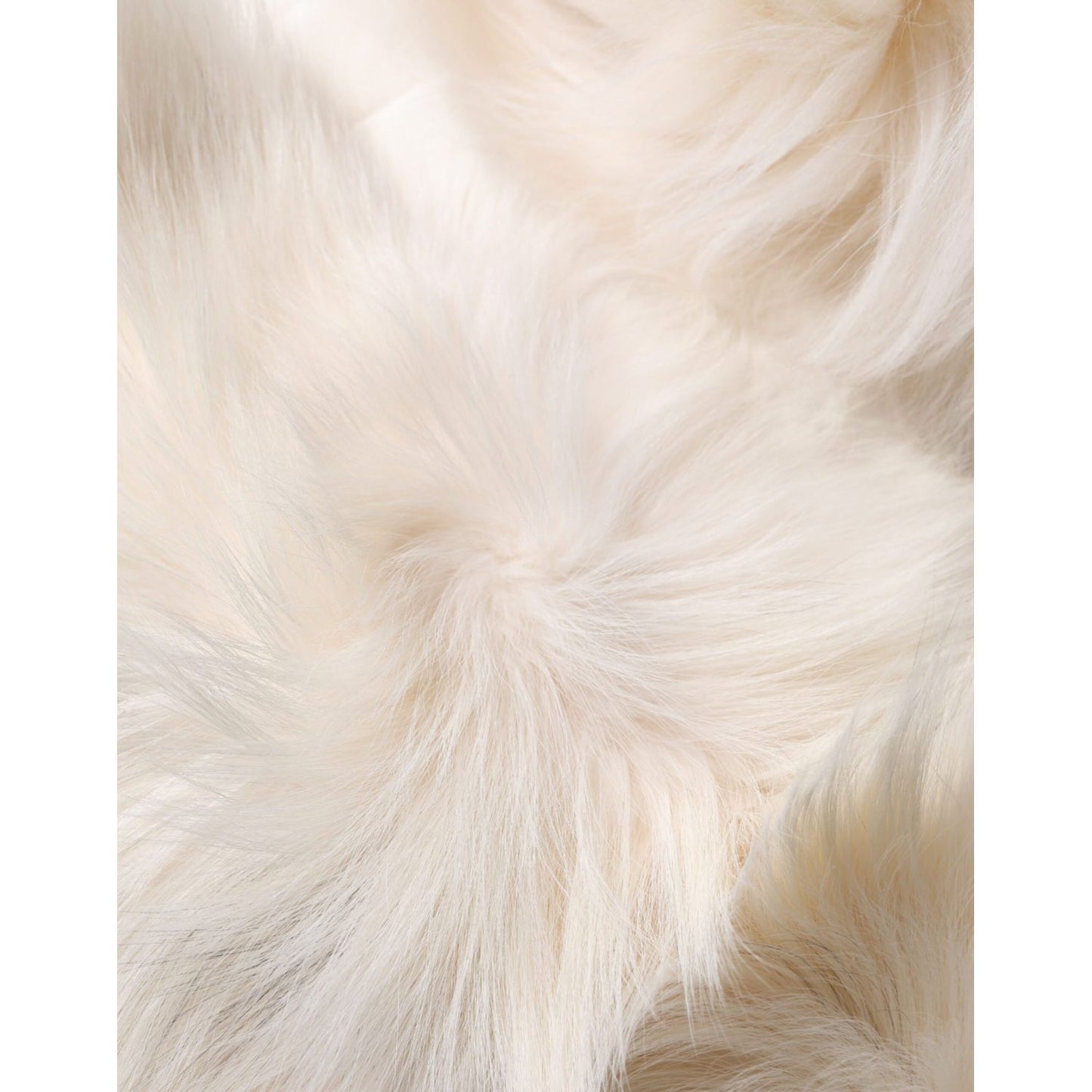Dolce & Gabbana White Fox Fur Neck Wrap Warmer Winter Scarf