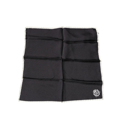 Dolce & Gabbana Black Crown Logo Square Handkerchief Scarf