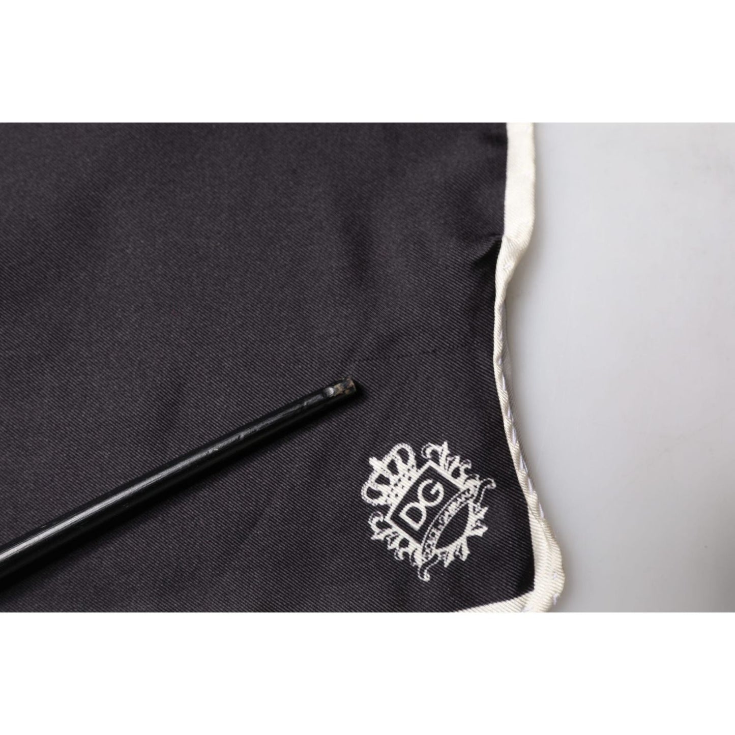 Dolce & Gabbana Black Crown Logo Square Handkerchief Scarf