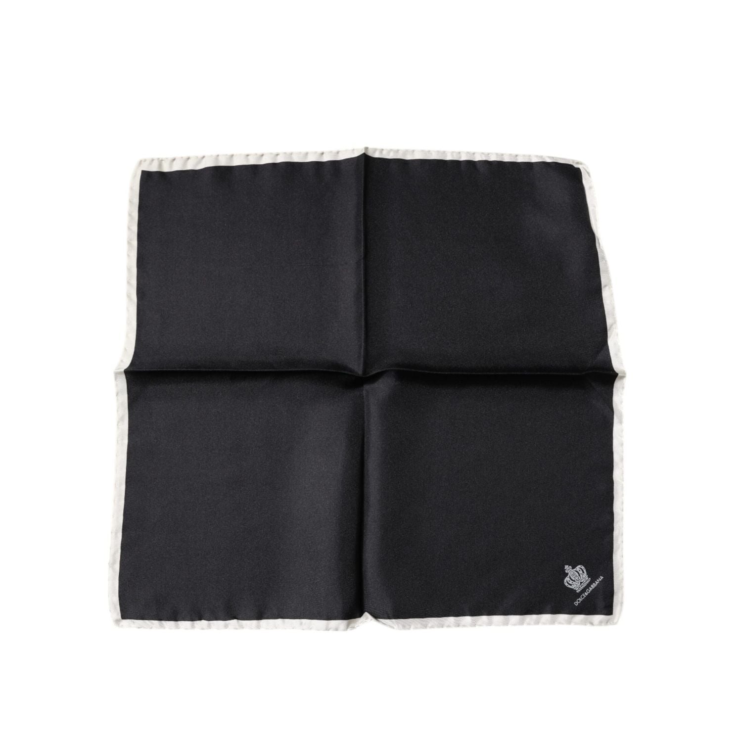 Dolce & Gabbana Black Crown Logo Square Handkerchief Scarf