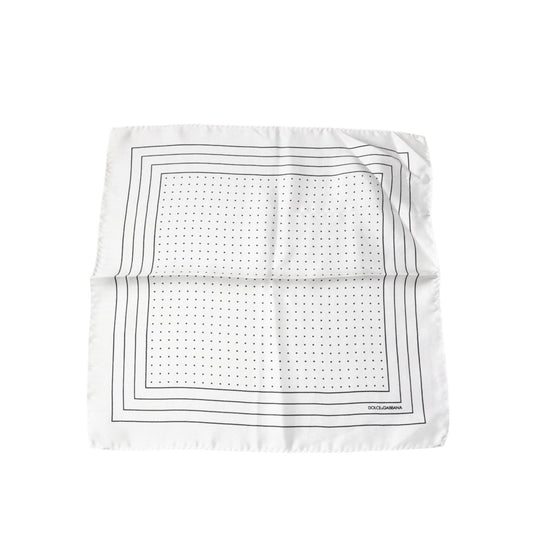 Dolce & Gabbana White Polka Dots Square Handkerchief Scarf