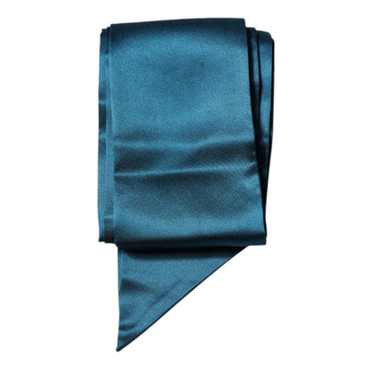 Dolce & Gabbana Dark Green Satin Silk Skinny Foulard Scarf