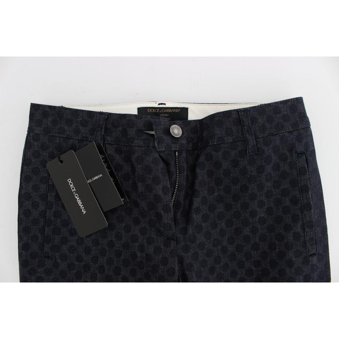 Dolce & Gabbana Polka Dotted Slim Capris Jeans 1% Elastane,1728,67345645728,Blue,Clothing,Dolce & Gabbana,IT38|XS,Jeans & Pants - Women - Clothing,Jeans Denim - Clothing,Material: 99% Cotton,New with tags,Slim Fit Jeans - Jeans Denim - Clothing,Women,Wome