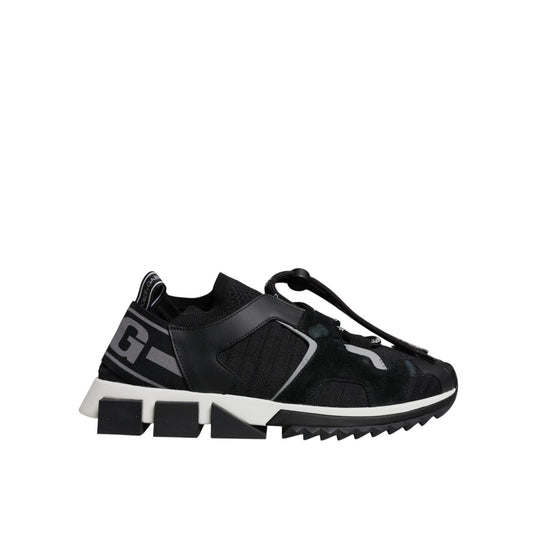 Dolce & Gabbana Black Mesh Sorrento Trekking Sneakers Shoes