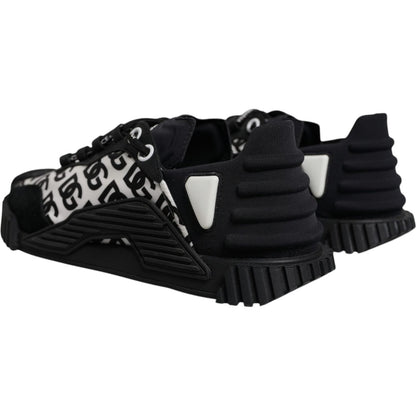 Dolce & Gabbana Black Logo Lace Up Low Top NS1 Sneakers Shoes