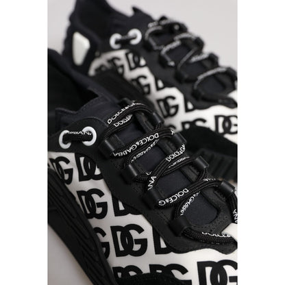 Dolce & Gabbana Black Logo Lace Up Low Top NS1 Sneakers Shoes