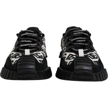 Dolce & Gabbana Black Logo Lace Up Low Top NS1 Sneakers Shoes