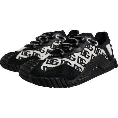 Dolce & Gabbana Black Logo Lace Up Low Top NS1 Sneakers Shoes