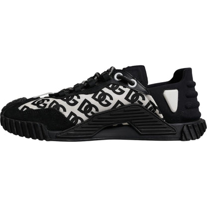 Dolce & Gabbana Black Logo Lace Up Low Top NS1 Sneakers Shoes