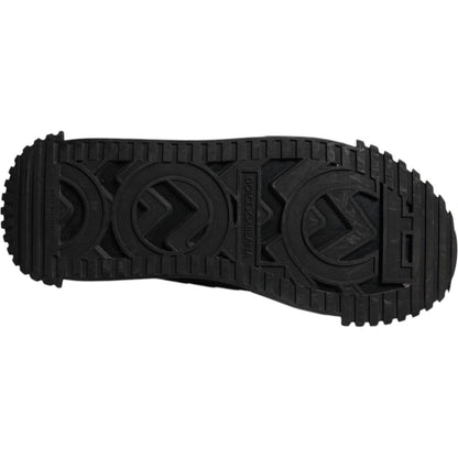 Dolce & Gabbana Black Logo Lace Up Low Top NS1 Sneakers Shoes