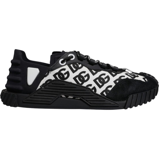 Dolce & Gabbana Black Logo Lace Up Low Top NS1 Sneakers Shoes