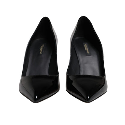 Dolce & Gabbana Black Patent Leather High Heels Pumps Shoes