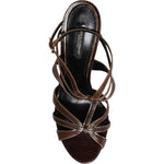 Dolce & Gabbana Bordeaux Ankle Strap Heels Sandals Shoes LA12511-39