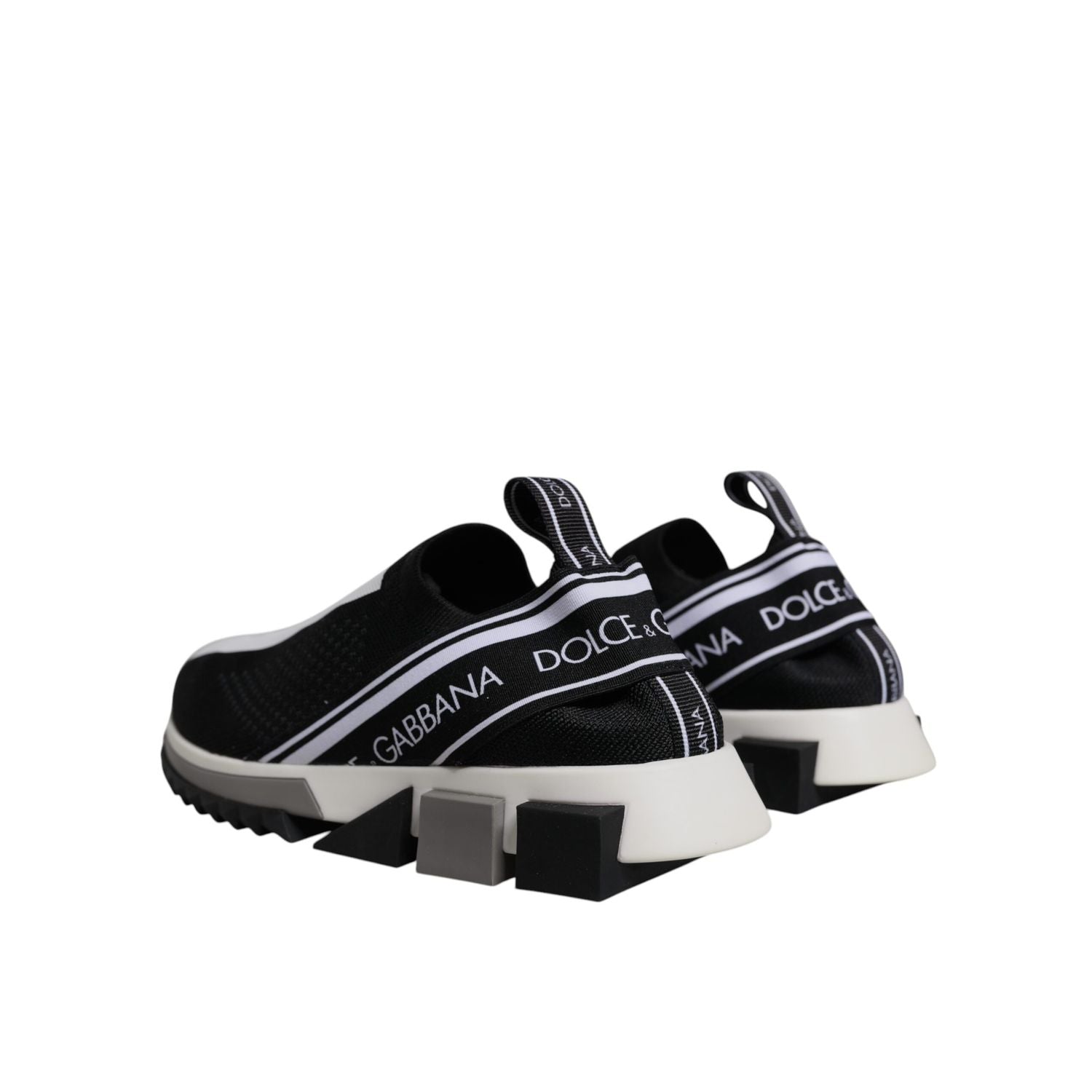 Dolce & Gabbana Black White Slip On Sorrento Sneakers Shoes