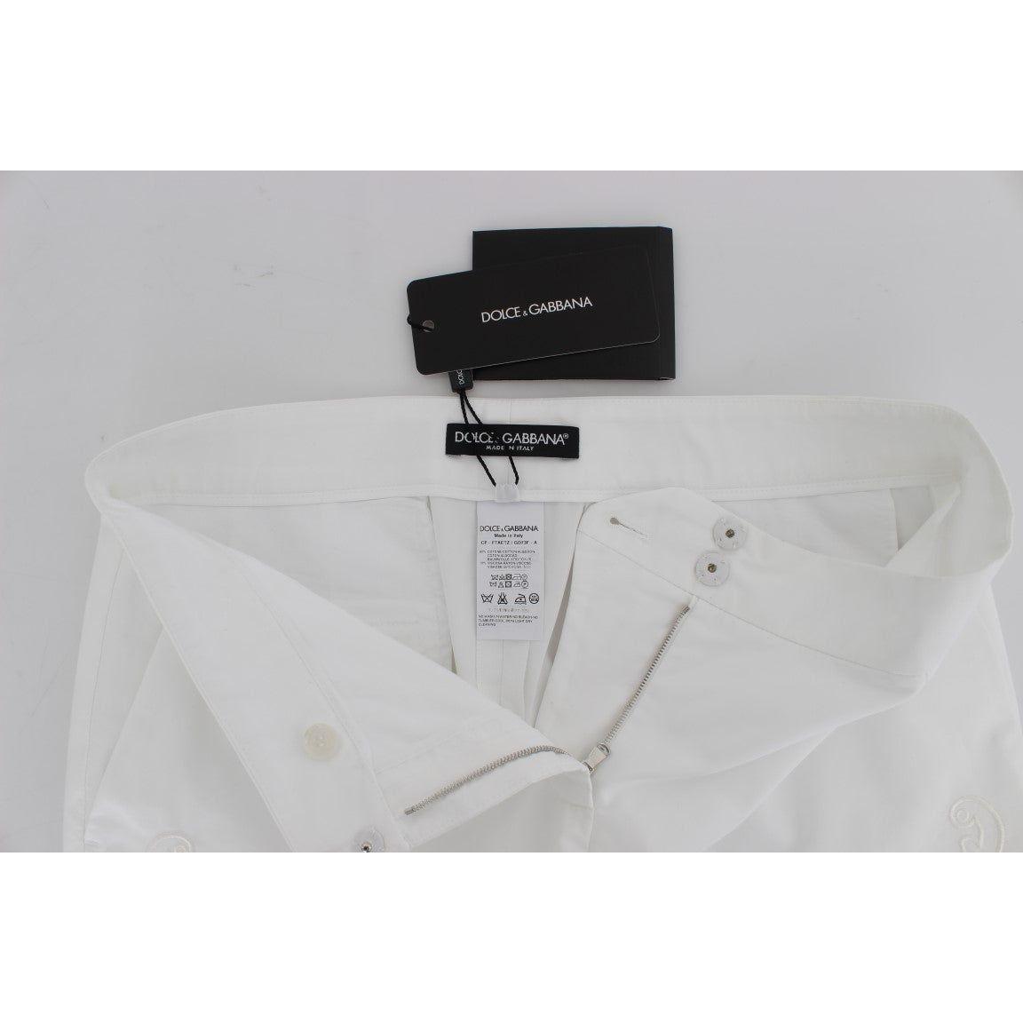Dolce & Gabbana White Floral Cutout Dress Sicily Pants
