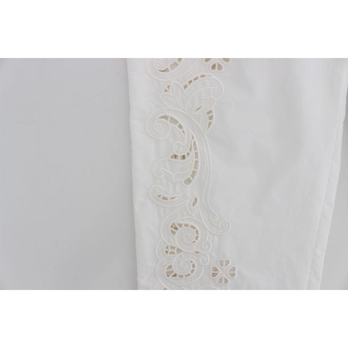 Dolce & Gabbana White Floral Cutout Dress Sicily Pants