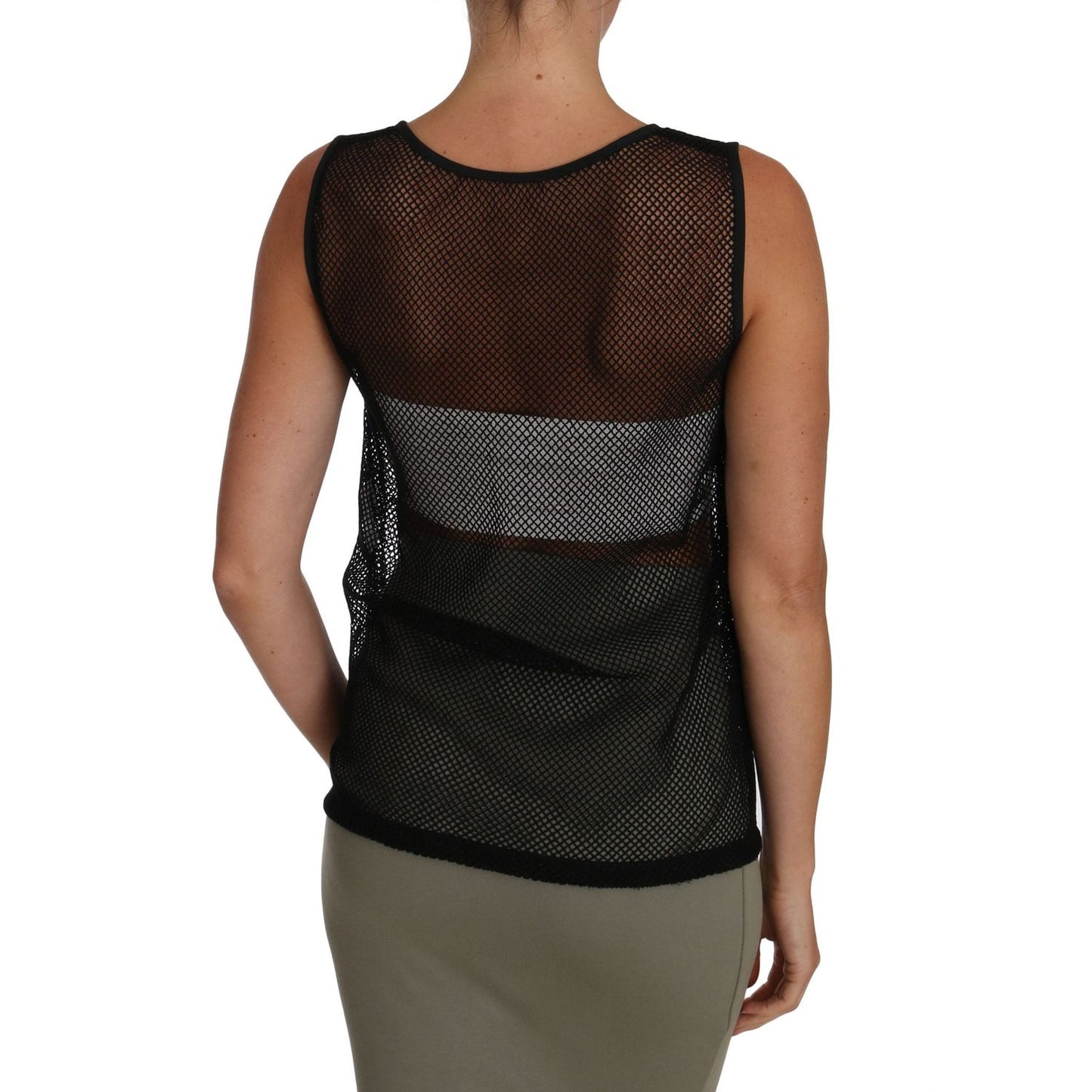 Dolce & Gabbana Black Mesh Transparent Blouse T-shirt