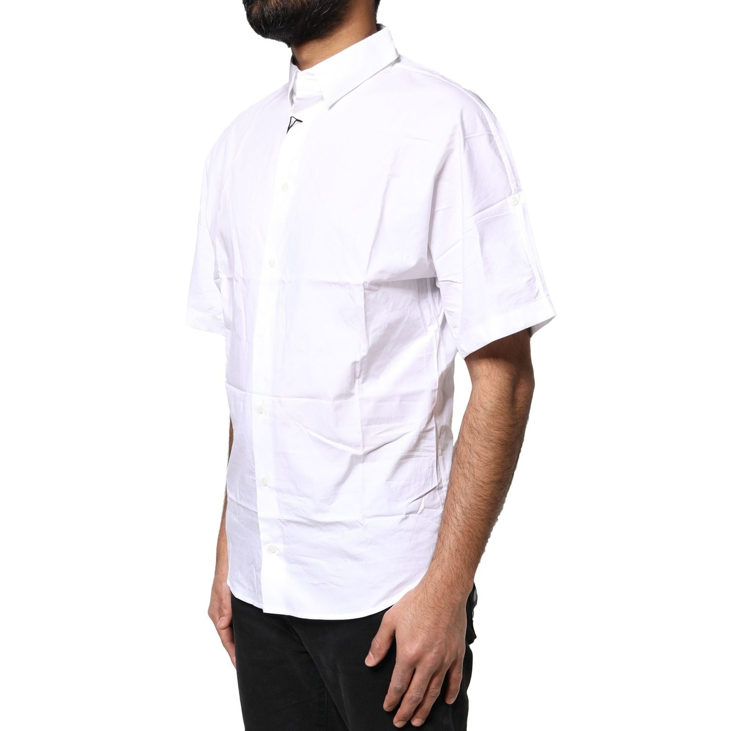 Dolce & Gabbana White Cotton Button Down Casual Men Polo Shirt