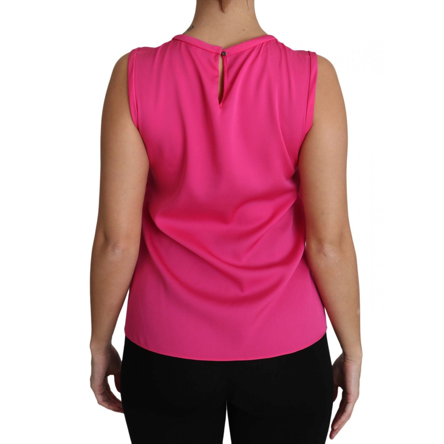Dolce & Gabbana Pink Family Silk Tank  Mama Blouse Top Shirt