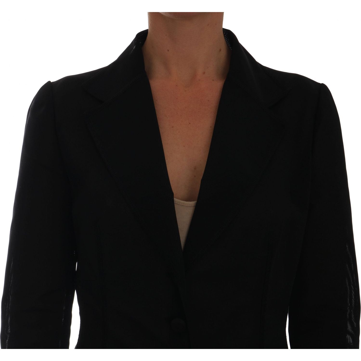 Dolce & Gabbana Black Nylon Net Blazer Jacket