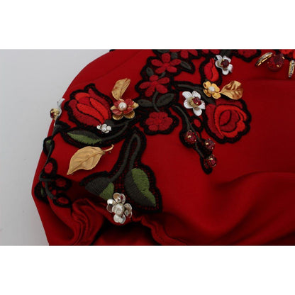 Dolce & Gabbana Red Silk Crystal Roses Shorts 1728,67345645728,Clothing,Dolce & Gabbana,IT40|S,Material: 100% Silk,New with tags,Red,Short and Mini - Shorts - Clothing,Shorts - Clothing,Shorts - Women - Clothing,Women,Women - Clothing