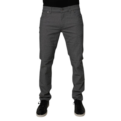 Dolce & Gabbana Gray Cotton Stretch Skinny Denim Jeans