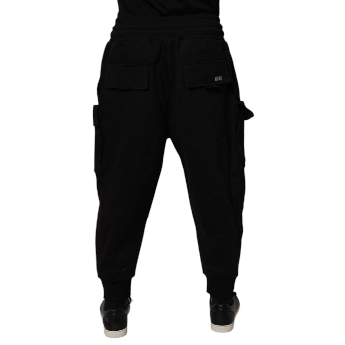 Dolce & Gabbana Black Cotton Men Cargo Jogger Sweatpants Pants