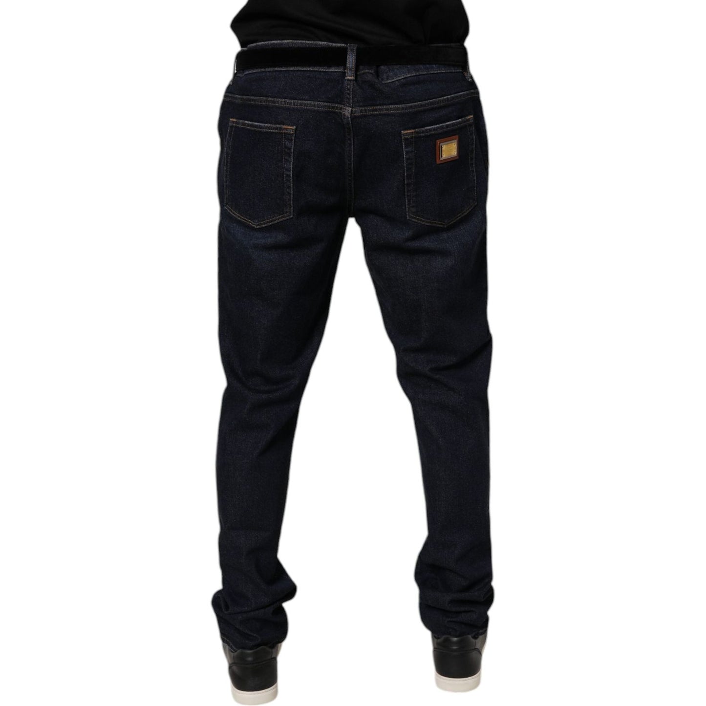 Dolce & Gabbana Dark Blue Cotton Stretch Skinny Denim Jeans
