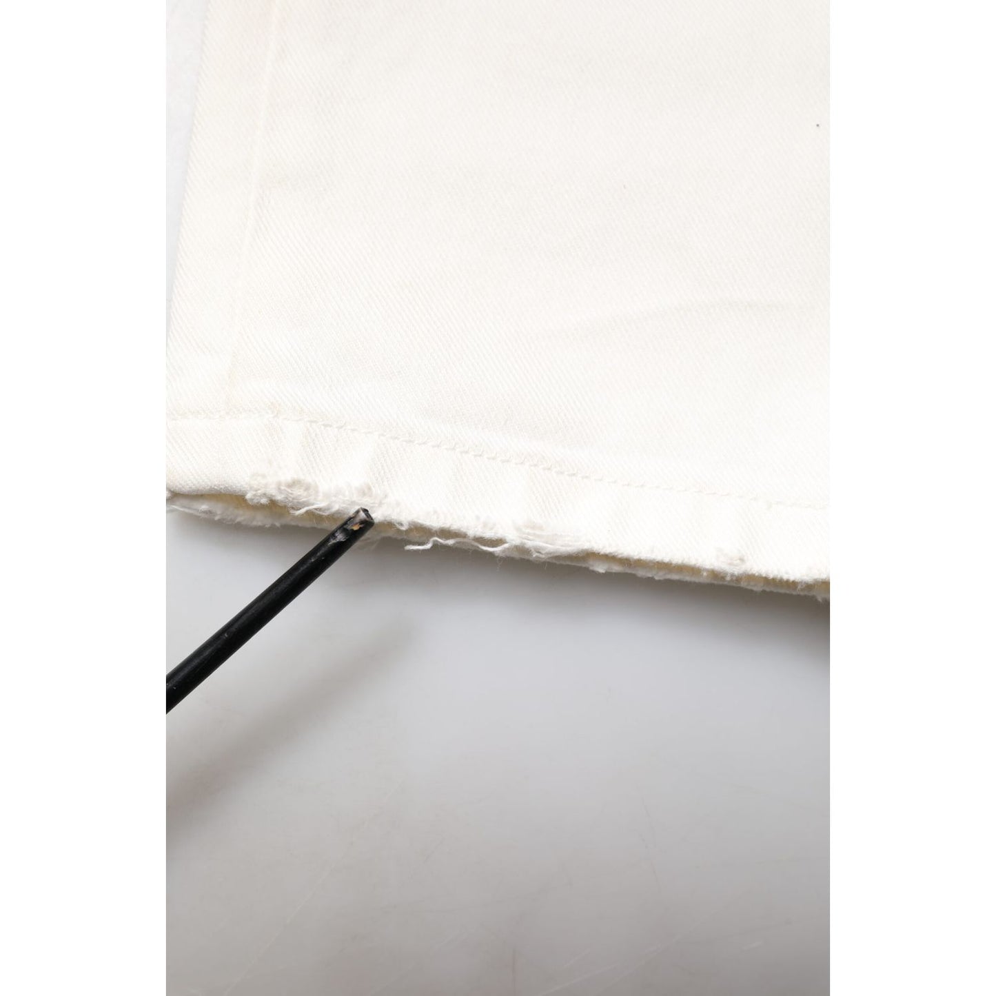 Dolce & Gabbana White Tattered Graffiti Skinny Denim Jeans