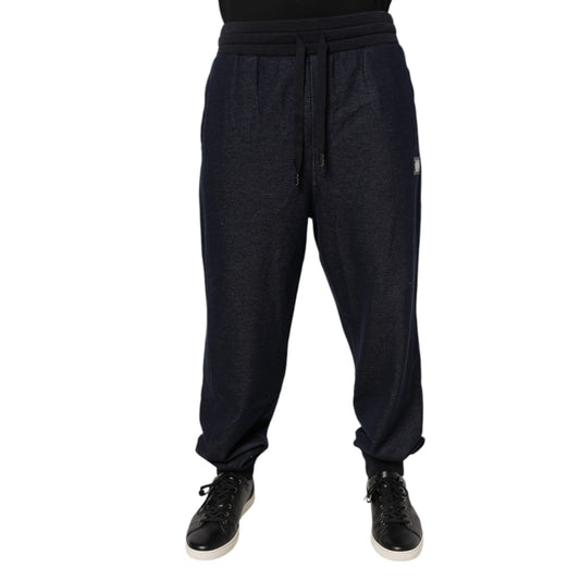 Dolce & Gabbana Black Jacquard Jogger Men Sweatpants Pants