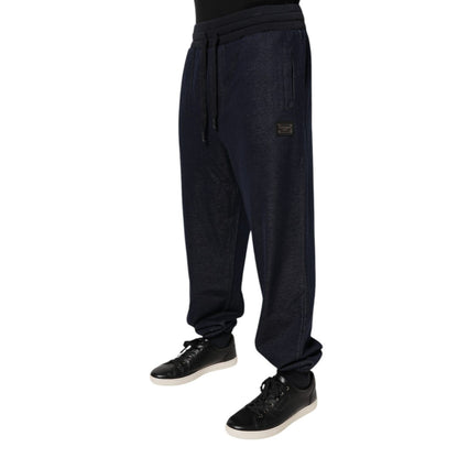 Dolce & Gabbana Black Jacquard Jogger Men Sweatpants Pants