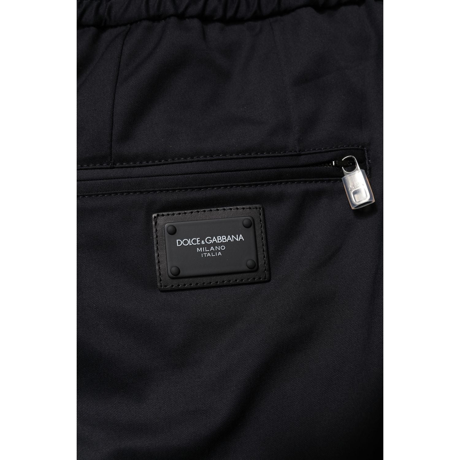 Dolce & Gabbana Dark Blue Cotton Men Jogger Sweatpants Pants