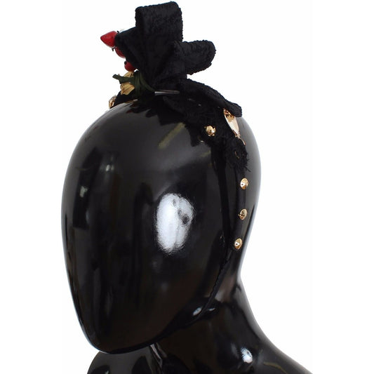 Dolce & Gabbana Diadem Headband Tiara Berry Fruit Crystal Bow Hair Tiara