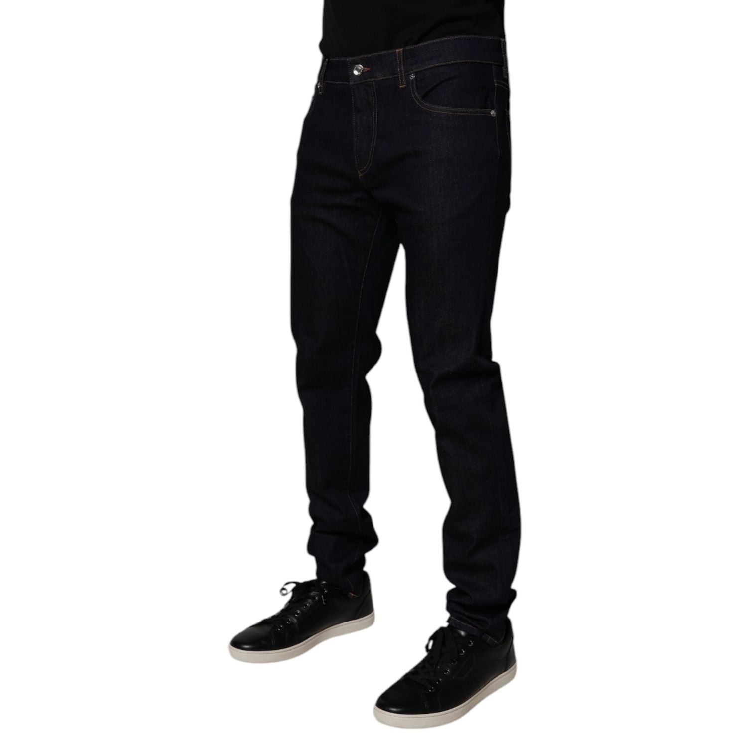 Dolce & Gabbana Black Cotton Stretch Men Skinny Denim Jeans