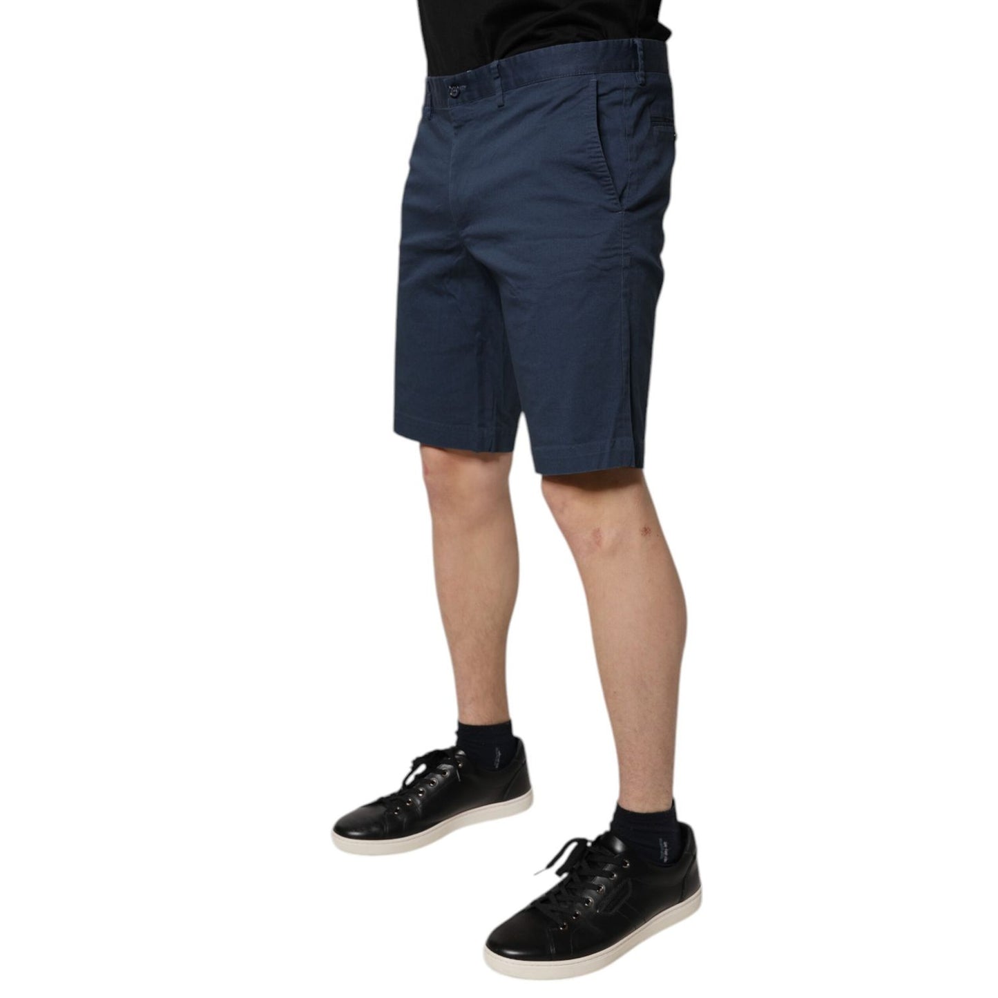 Dolce & Gabbana Blue Cotton Mid Waist Men Bermuda Shorts