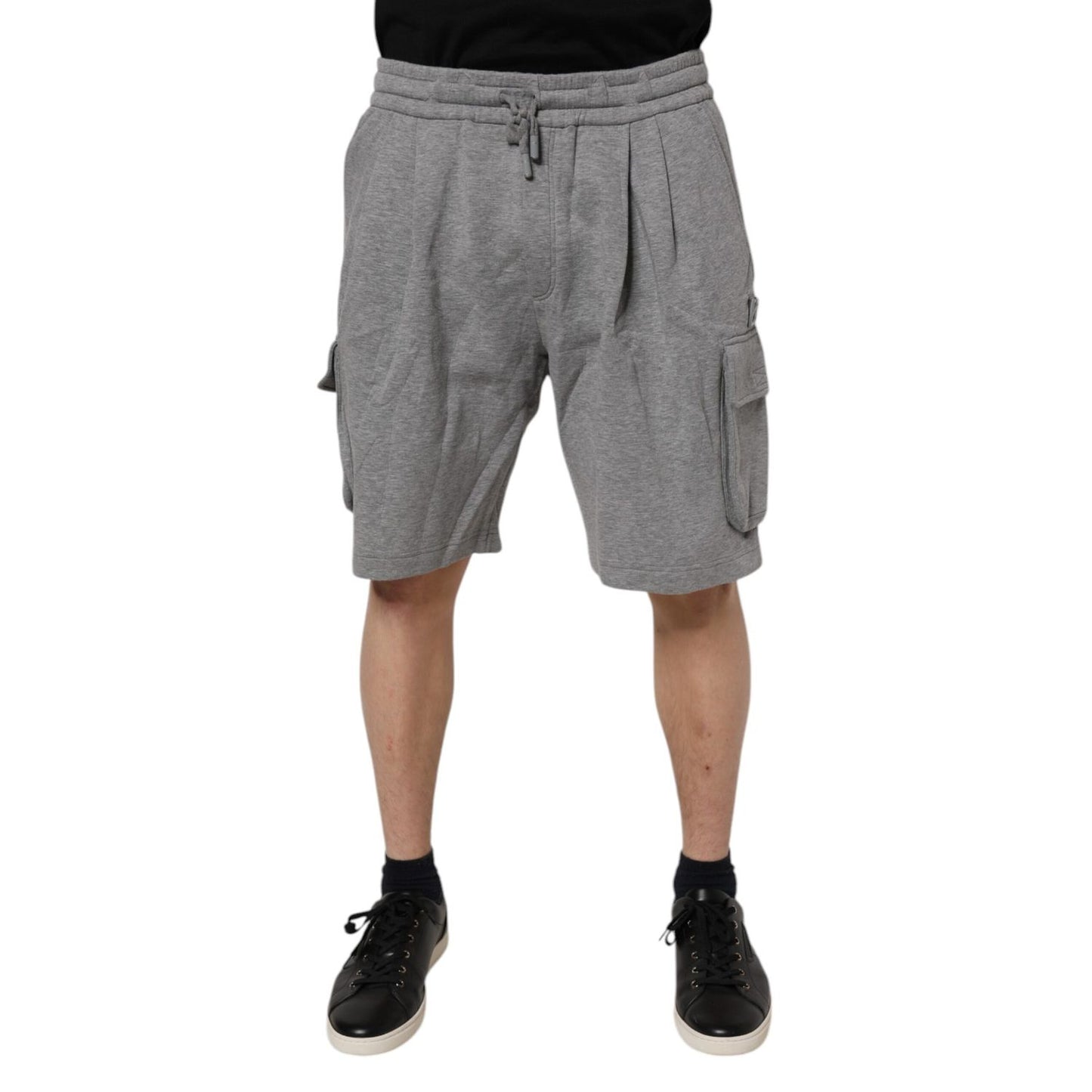 Dolce & Gabbana Gray Cotton Cargo Bermuda Sweatshorts Shorts