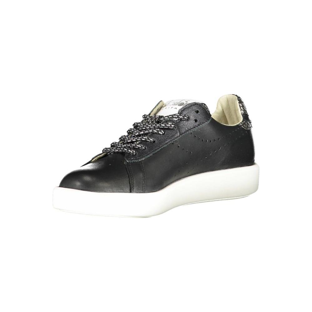 Diadora Black Leather Women Sneaker