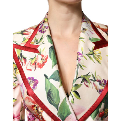 Dolce & Gabbana Multicolor Floral Double Breasted Jacket