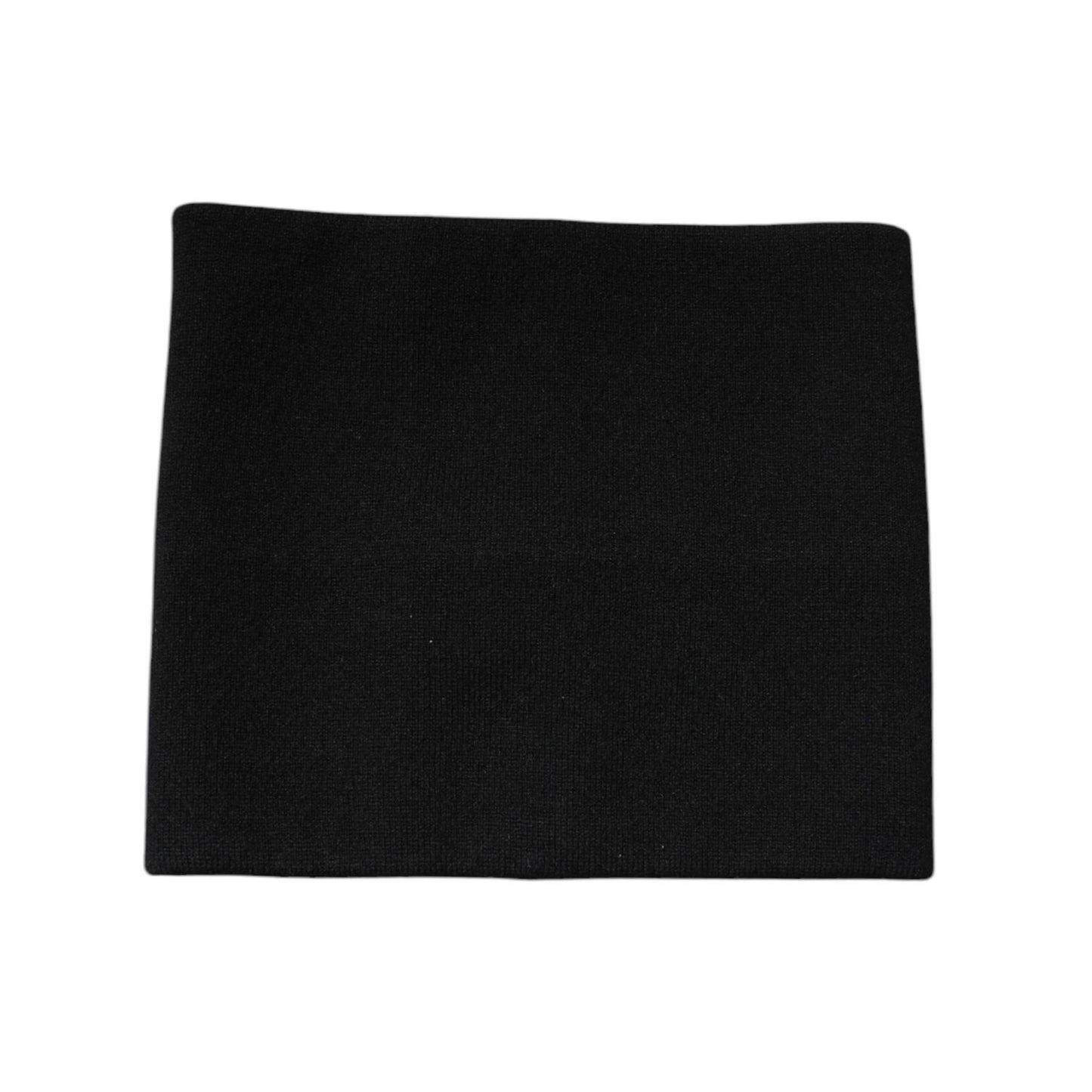 Dolce & Gabbana Black Cashmere Knitted Square Handkerchief Scarf