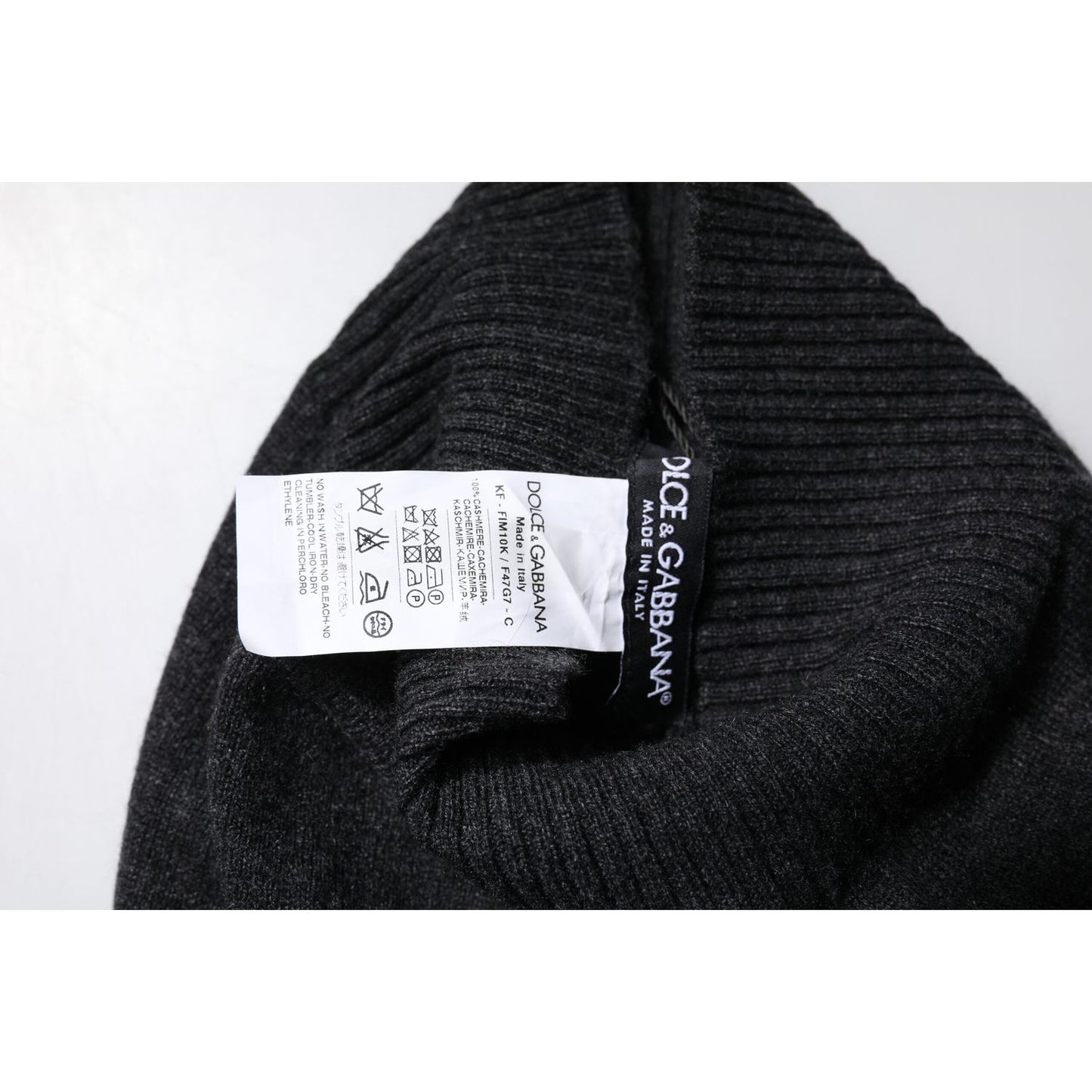 Dolce & Gabbana Black Cashmere Knitted Neck Warmer Foulard Scarf