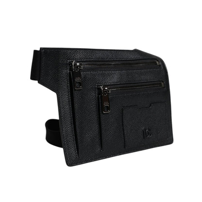 Dolce & Gabbana Black Calfskin Leather Messenger Crossbody Bag