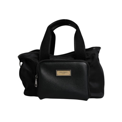 Dolce & Gabbana Black Shoulder Strap Pet Carry Logo Plaque Bag